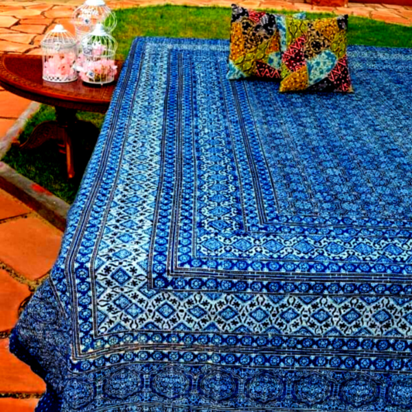 Ajrakh Kantha Bed Cover 